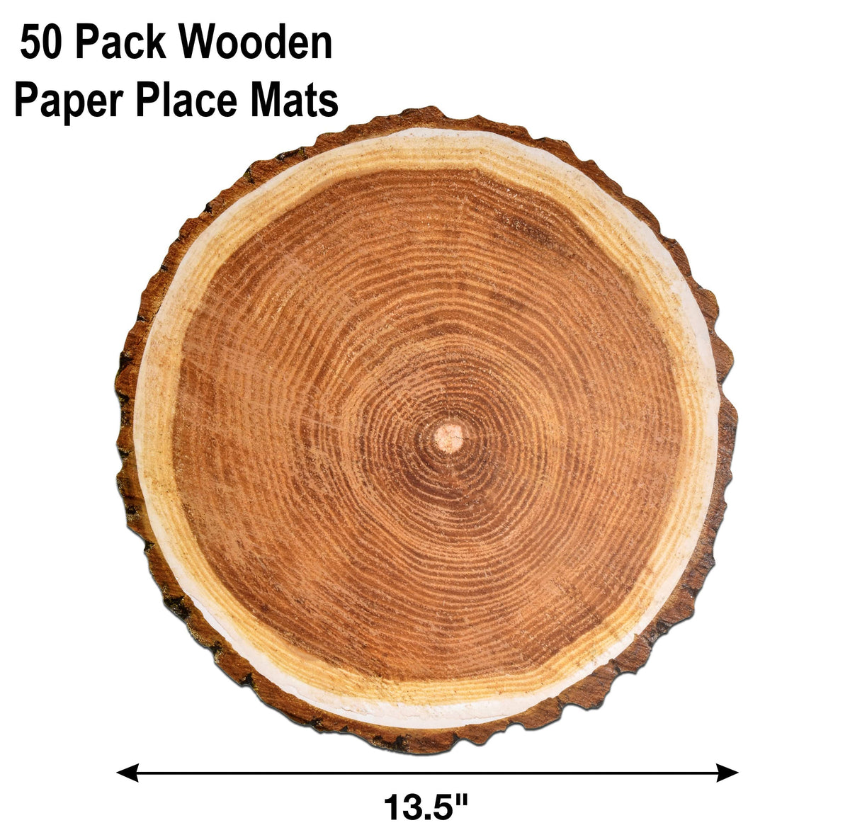 Gift Boutique rustic brown wood slice mats add farmhouse charm to table settings.