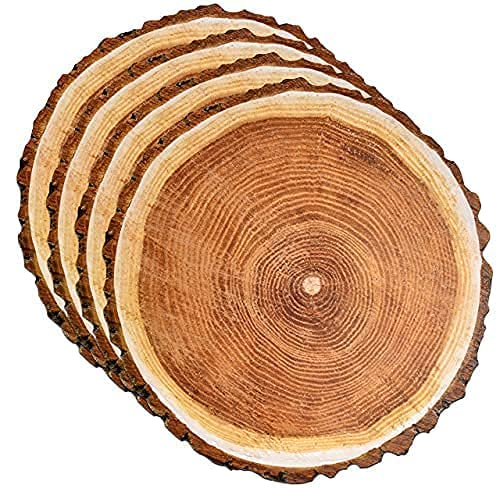 Gift Boutique single-sided wood slice mats showcase natural wood texture.
