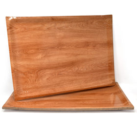Gift Boutique wood tray with rustic brown rectangle design for elegant dessert presentation