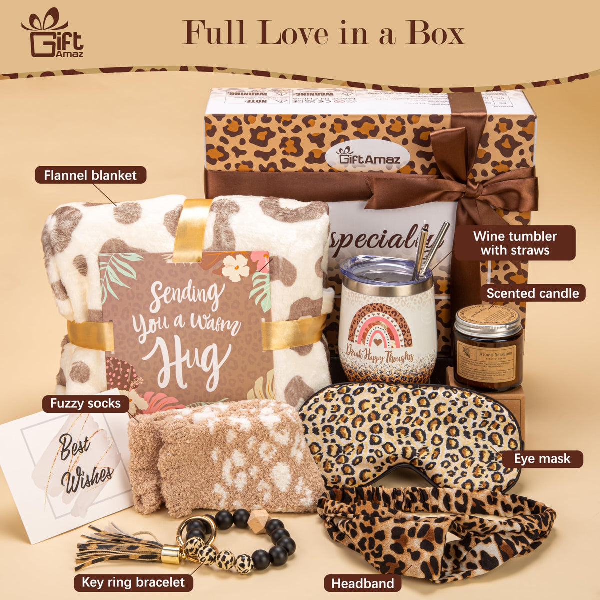 GiftAmaz leopard-print eye mask, helps promote restful sleep.