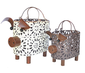 GIFTME 5 pig decor basket with large handle for convenient pantry organization