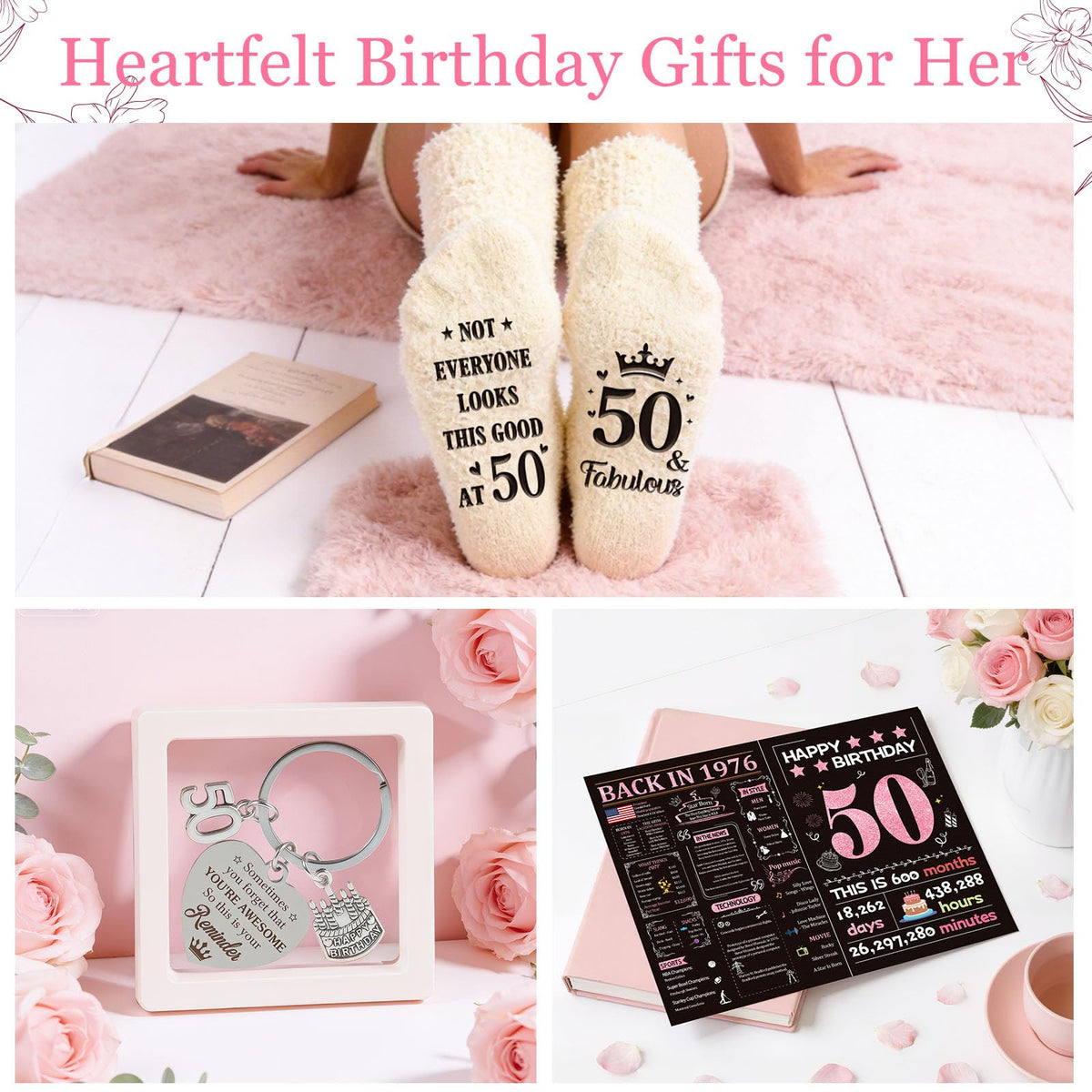 Giftota 50th birthday socks offer playful comfort for the milestone.