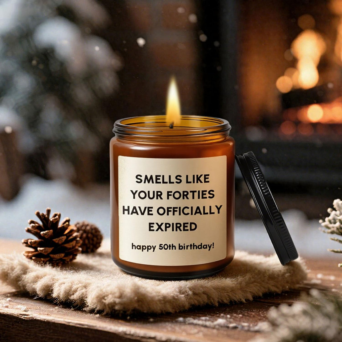 Giftota lavender candle adds calming aroma to office or lounge.