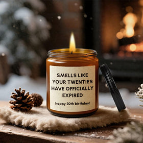 Giftota lavender candle fills rooms with a calming scent.