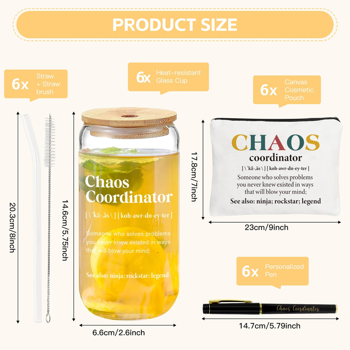 GiftPioneer glass cups with lid and straw, easy to carry during team events
