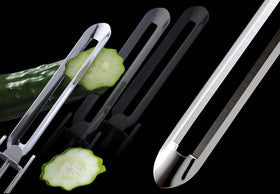 Shredding carrots with Gifu Japan peeler for quick salads.
