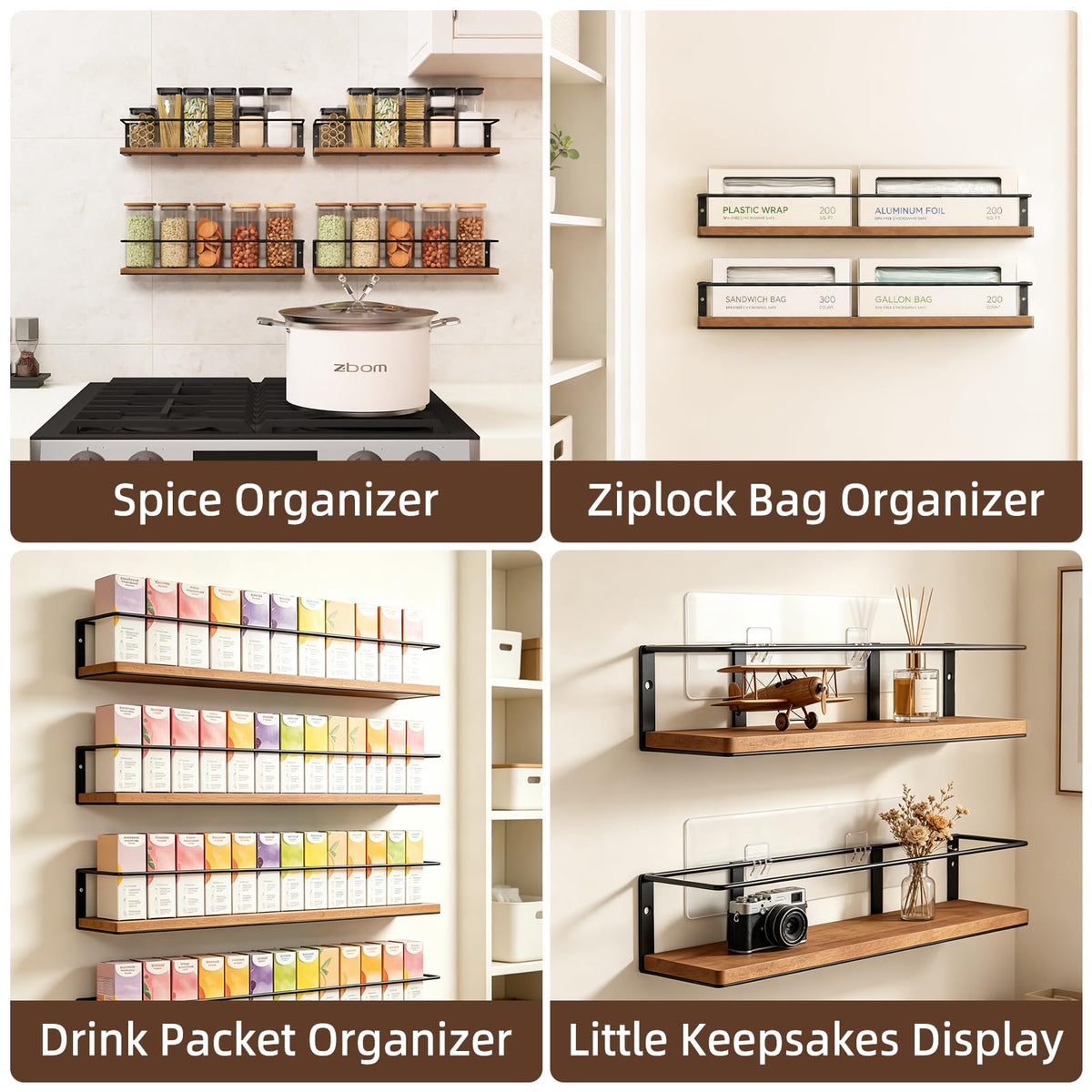 GIGIFTREE mounted cabinet-door display using self-adhesive shelf.