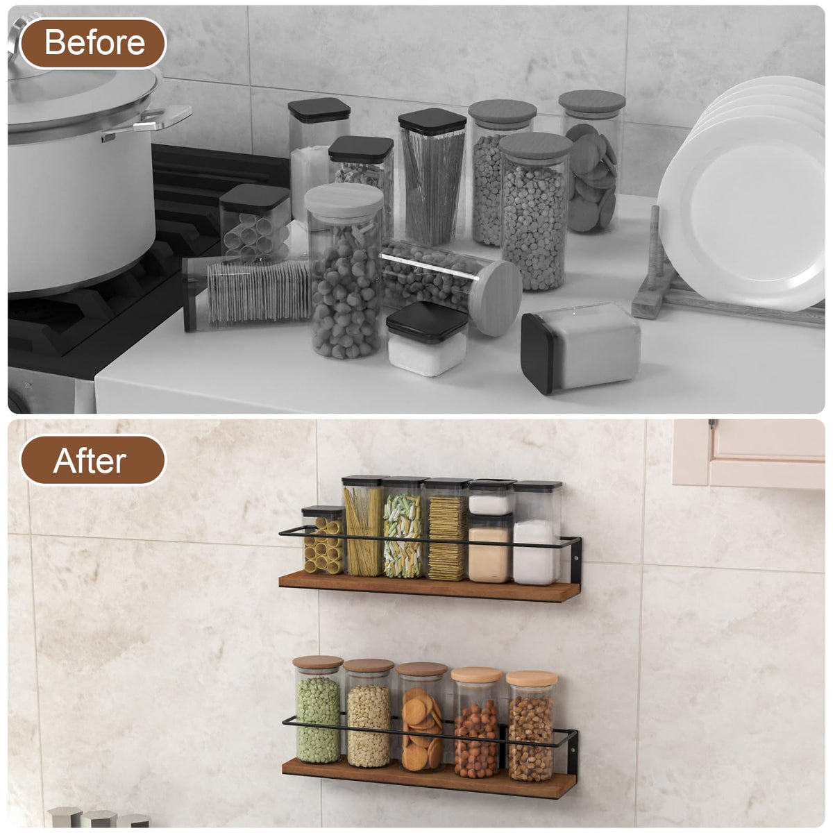 GIGIFTREE spice rack brackets and hardware showcase strong support.