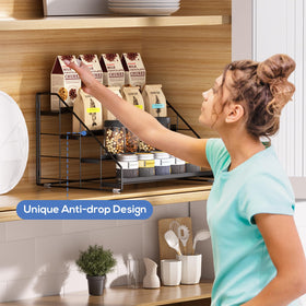 GIGIFTREE clear shelves display spices for fast cooking prep.
