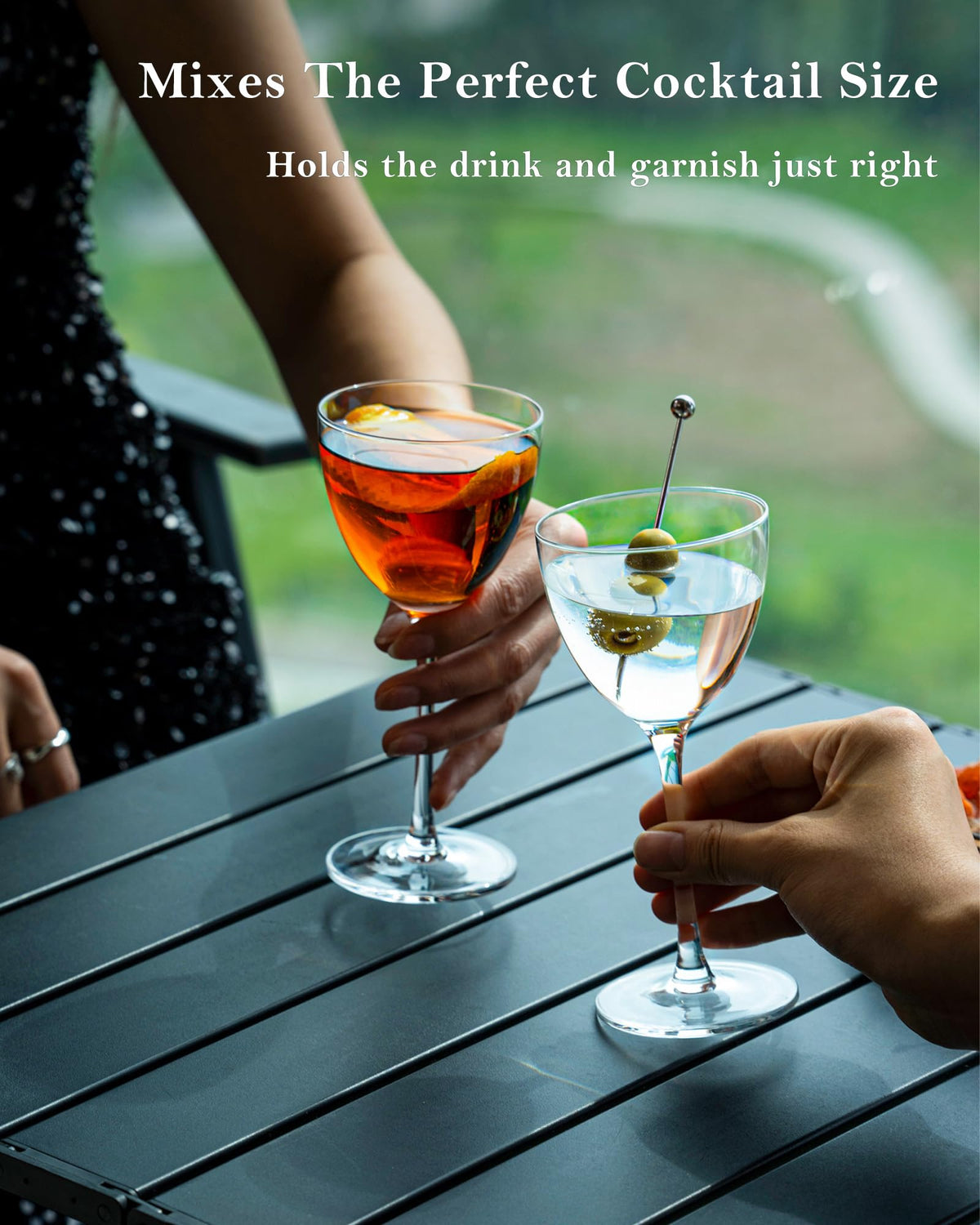 GIHOP Nick and Nora glasses ideal for classic cocktails like martinis