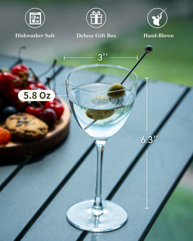 GIHOP Nick and Nora glasses suit classics like martinis and cosmopolitans.
