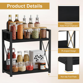 Giikin black particleboard shelf with matte frame blends rustic charm and storage