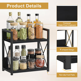 Giikin counter shelf beside coffee setup holds creamers and syrups
