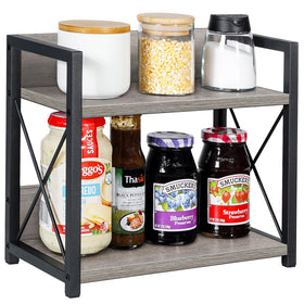 Giikin counter shelf clears clutter with easy assembly and included tools.