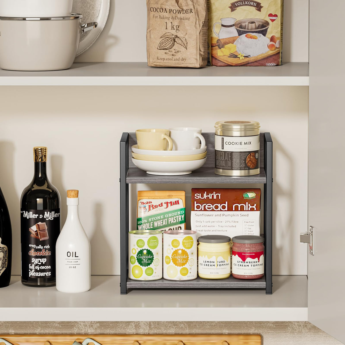 Giikin versatile countertop organizer fits kitchen, pantry, and coffee station layouts.