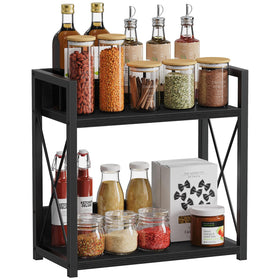 Giikin kitchen countertop organizer top view with two tiers for spices and more