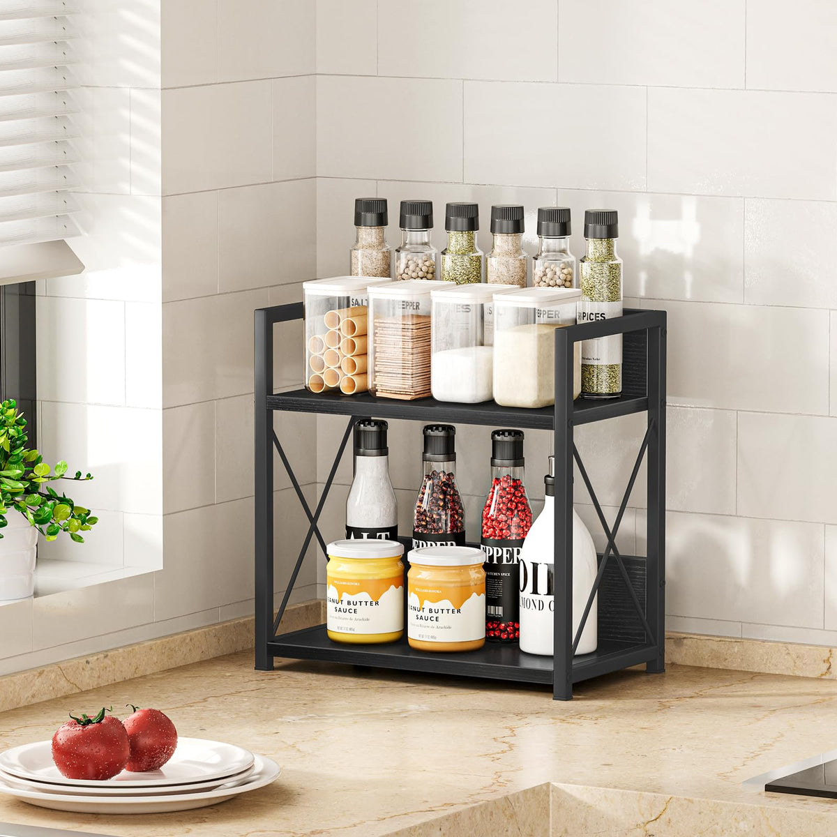 Giikin black matte frame enhances kitchen decor with industrial flair