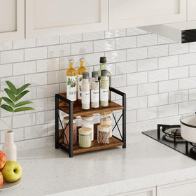 Giikin spice rack with wood shelves organized for pantry clarity and neat display