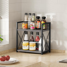 Giikin 2-tier rack with waterproof surface cleans quickly after cooking spills.