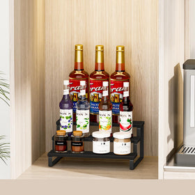 Giikin wooden spice rack black finish complements modern kitchens.