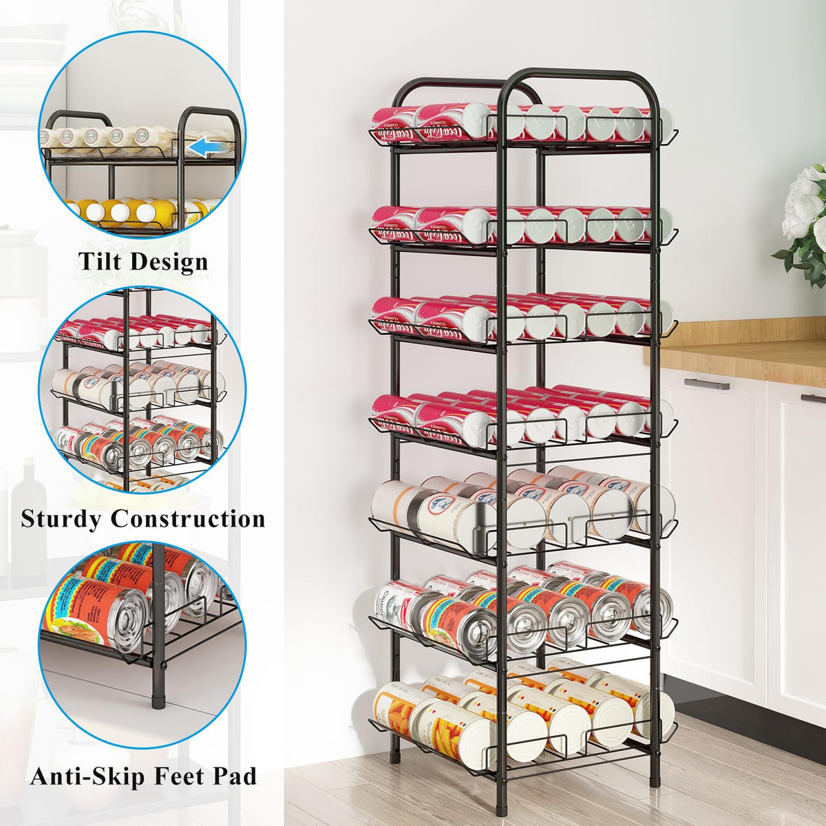 GILLAS large-capacity bottled rack holds many bottles in your kitchen.