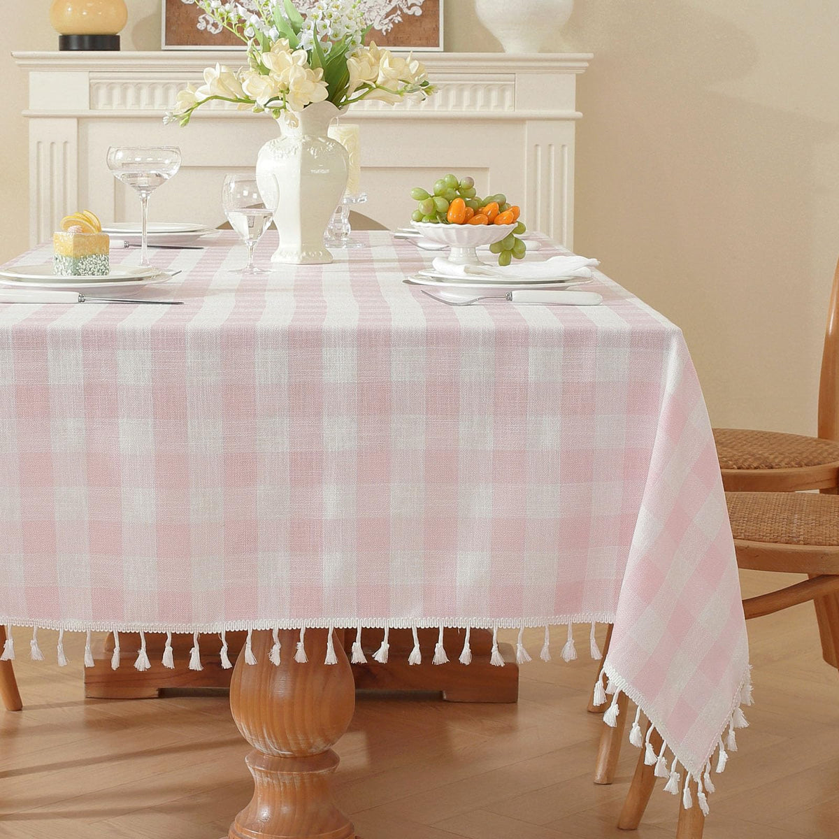 Gillhov gingham tablecloth pink and white, 55x70, ideal for stylish everyday dining