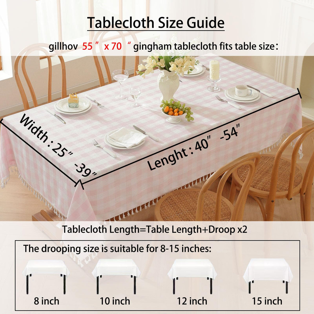 Gillhov tassels detail tablecloth adds rustic charm to any setting