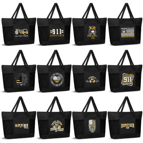 Gilprop 911 dispatch tote bag front view with mesh pocket for organization.