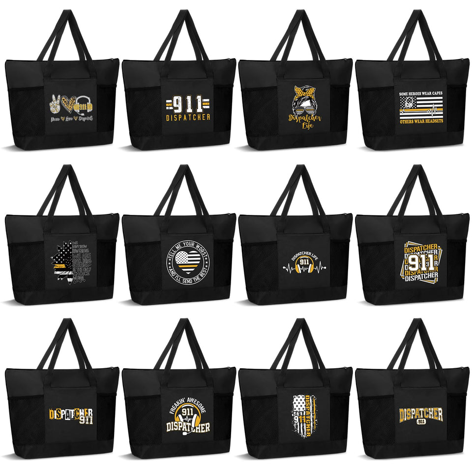 Gilprop 911 dispatch tote bag front view with mesh pocket for organization.