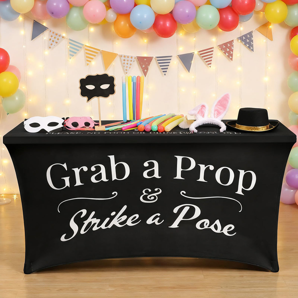 Gilprop 4ft-fit photo booth table cloth for edge-to-edge coverage