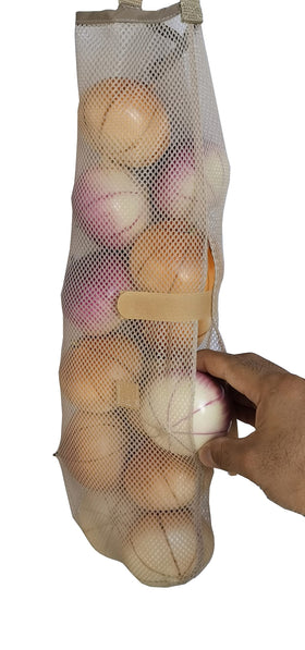 GINFH ginger storage mesh bag for organized, breathable spice storage.