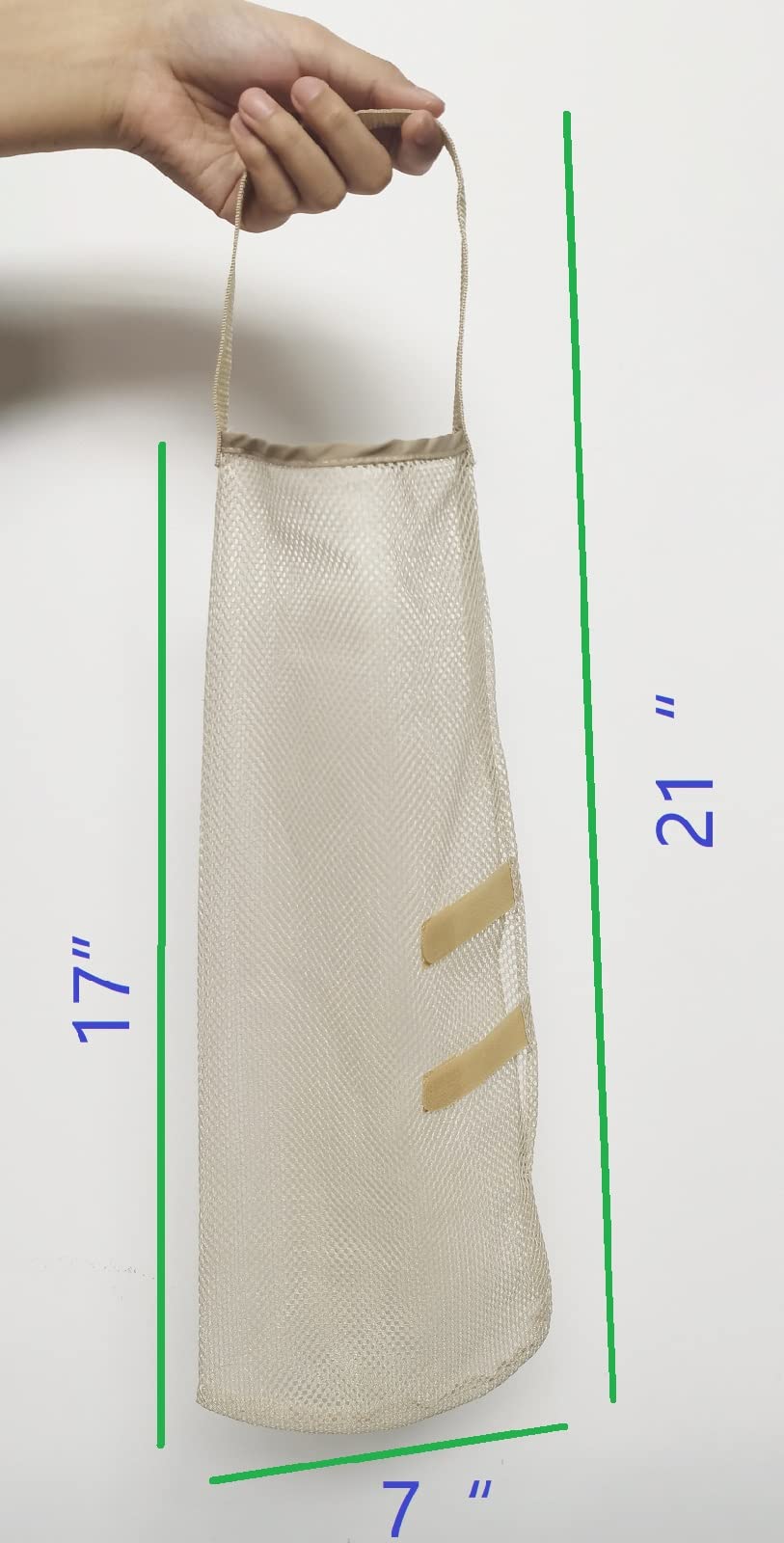 GINFH potato bag in beige mesh for airy, long-lasting potato storage.