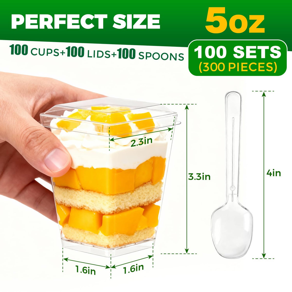 Ginkgo 5oz cups with lids and spoons ready to serve at events