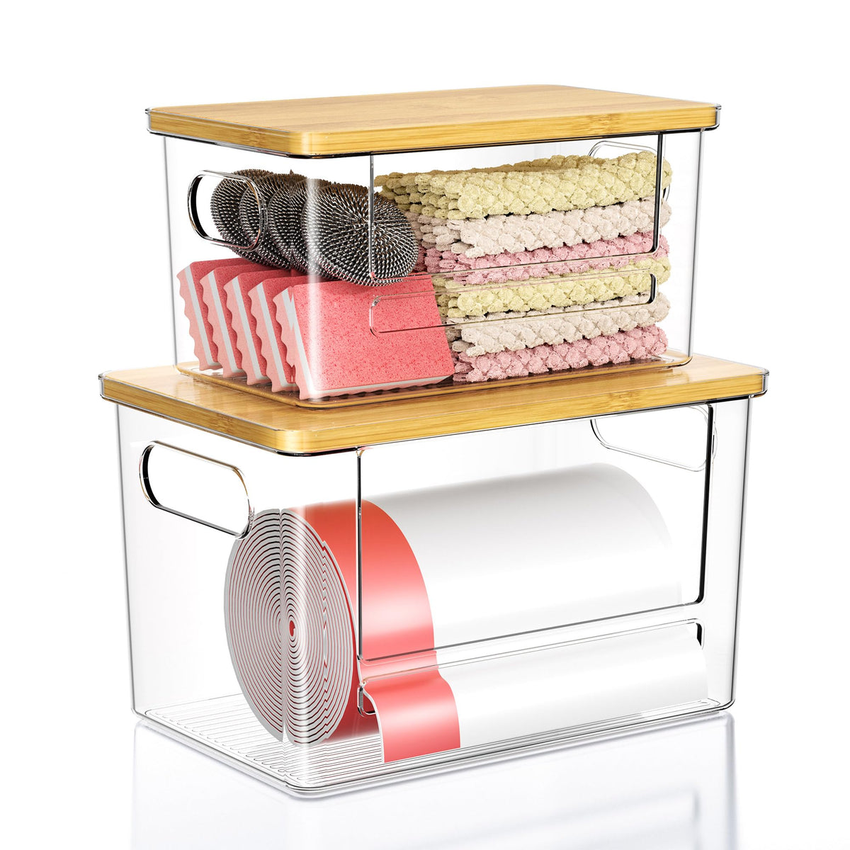 Ginnerella trash bag dispenser with crossbar prevents slipping.