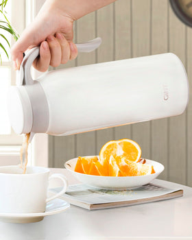 Interior and exterior 18/8 stainless steel on GiNT carafe for durable serving.