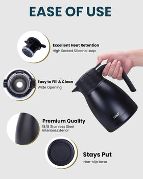 GINT 1L carafe leak-proof lid prevents spills during pouring