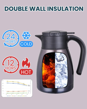 GiNT 1L carafe pour action demonstrates one-handed pouring with a secure push-button lid.
