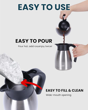 GiNT 34Oz durable 304 stainless interior and exterior for long-lasting use.