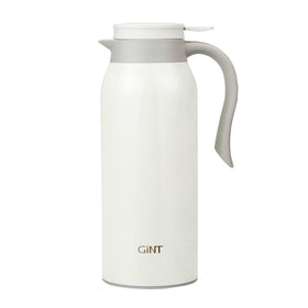 GiNT 51oz carafe front view in white shows robust, long-lasting heat retention for office or home use.