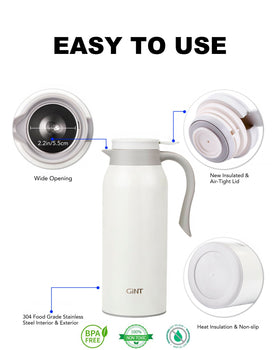 GiNT 51oz carafe pour action demonstrates controlled, drip-free pouring.