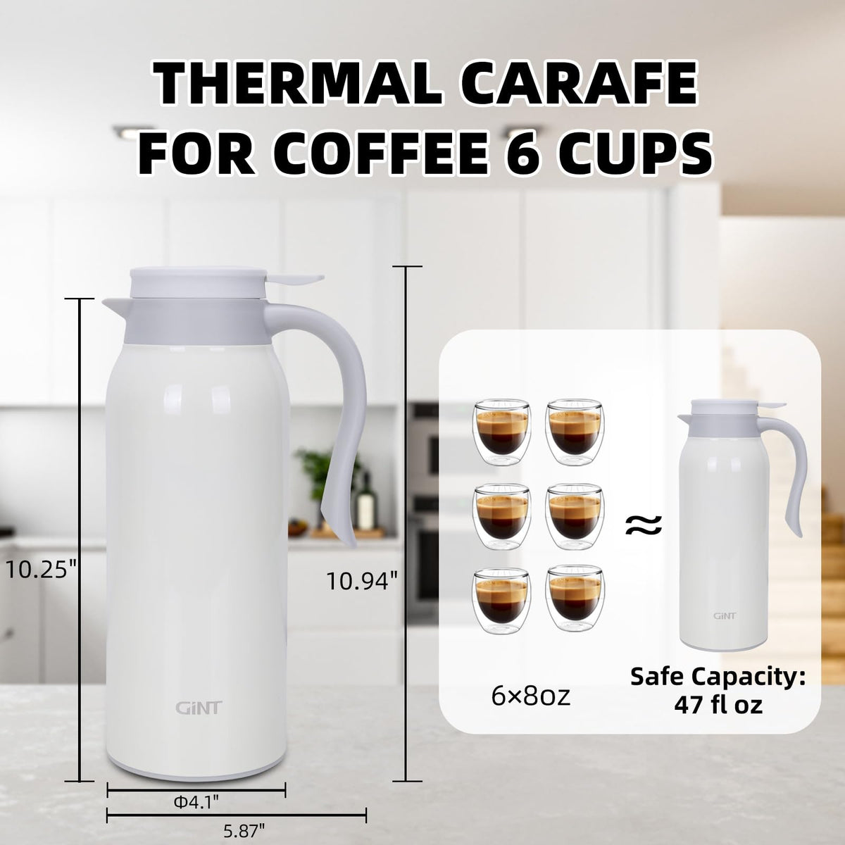 GiNT carafe wide opening design enables easy cleaning and ice addition.