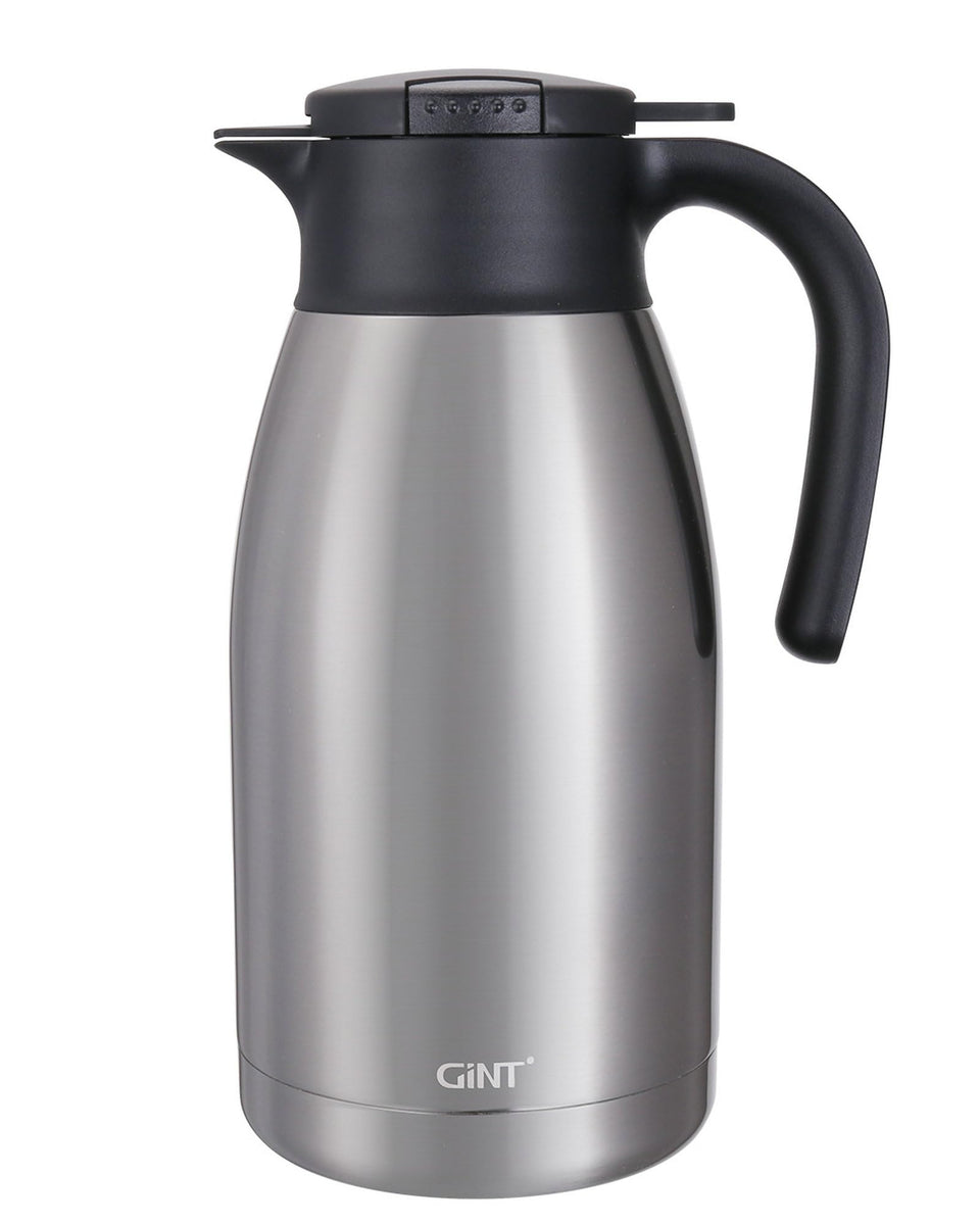 GiNT 64oz thermal coffee carafe front view shows generous capacity for gatherings.