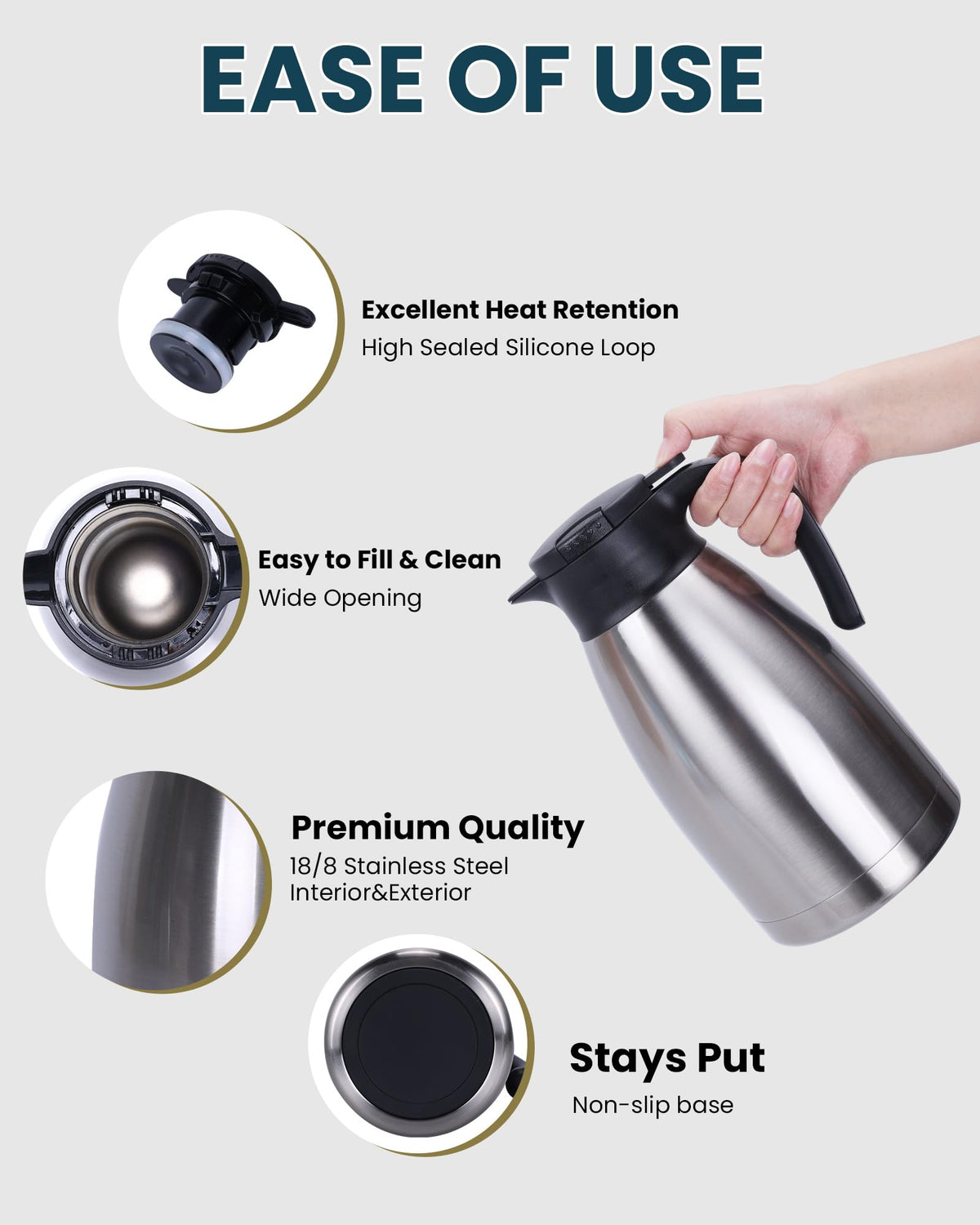 GiNT 74oz carafe pouring action demonstrates easy one-hand use.