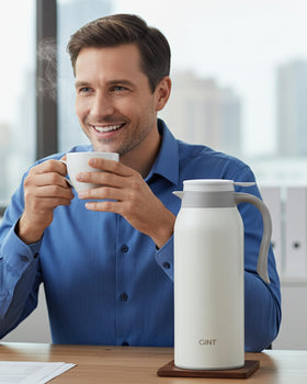 BPA-free lid of GiNT carafe supports safe, clean beverage service.
