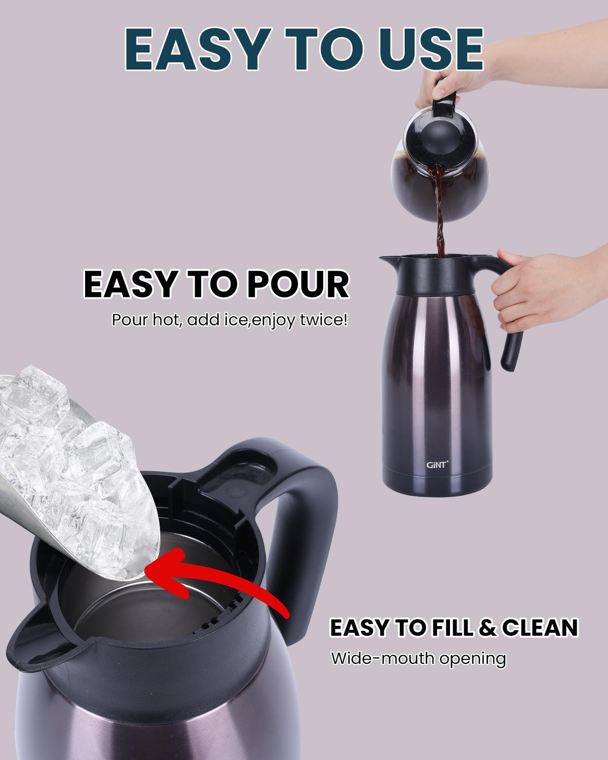 GiNT versatile carafe for coffee tea juice and other beverages