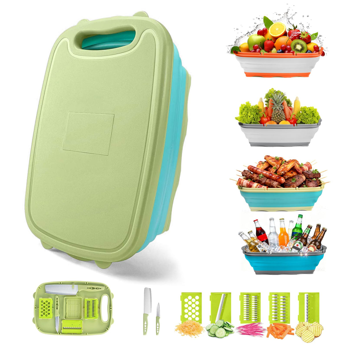 Gintan camping cutting board folded for compact storage.