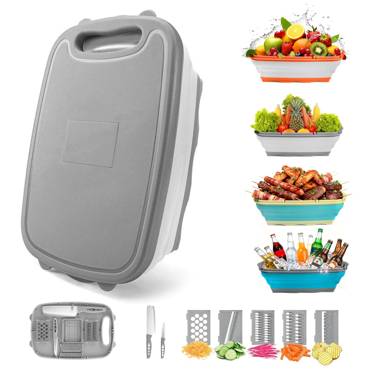 Gintan camping cutting board folded design for easy transport.