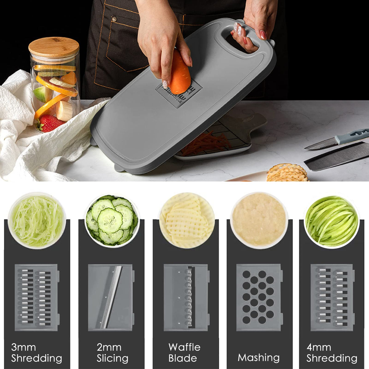 Gintan stainless steel cutter close up for durable prep