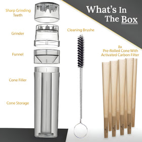 Ginzis eight carbon-filtered cones included for smoother burns