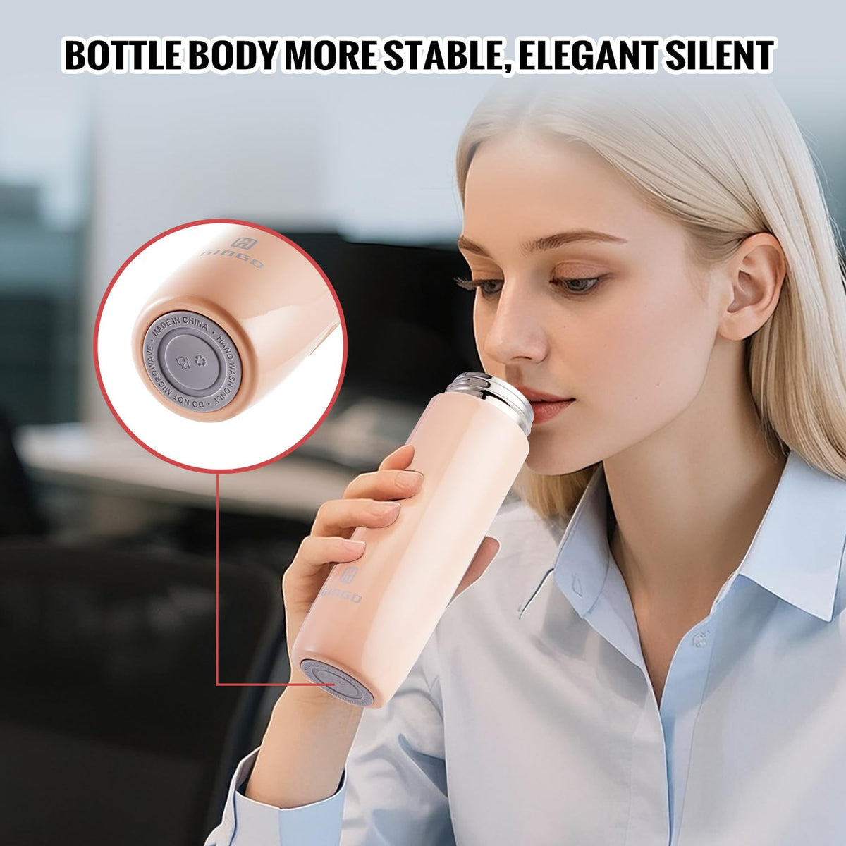 GIOGD compact 285ml bottle fits in bags for easy transport
